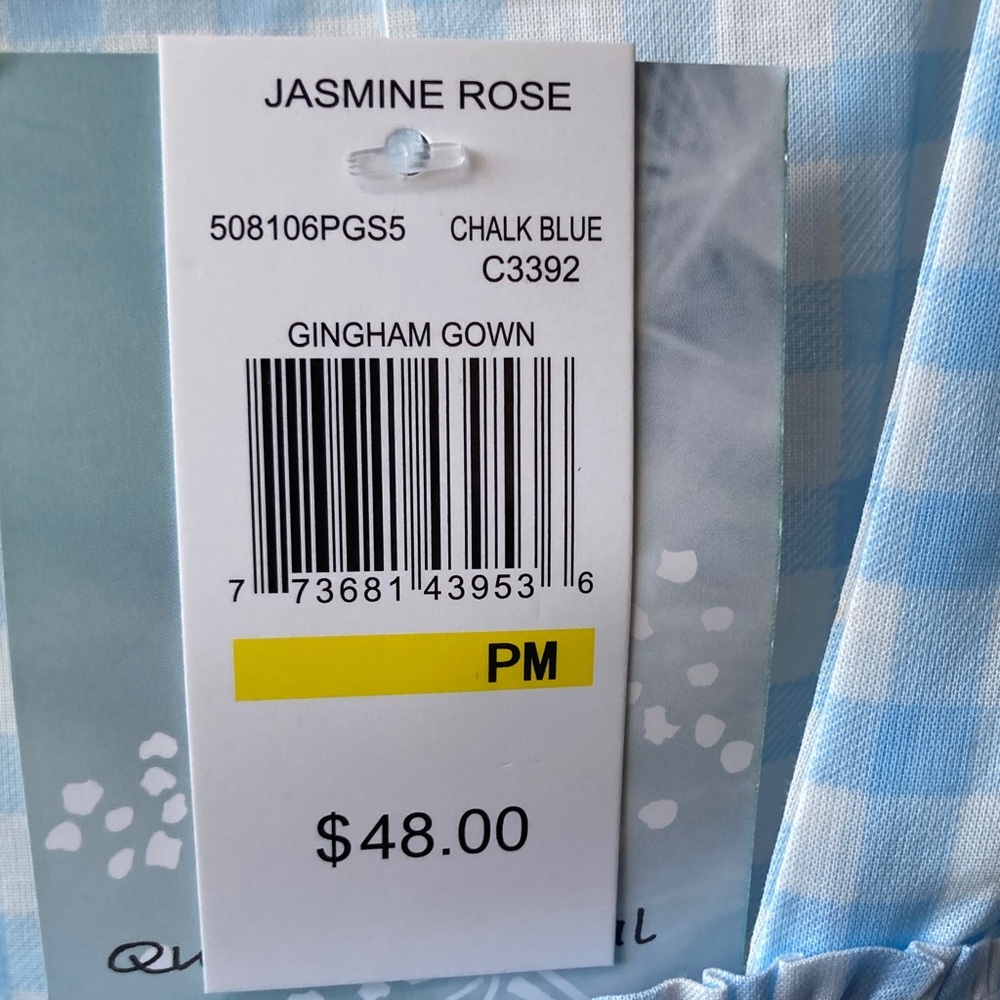 Jasmine Rose Petite gingham print nightgown cotton lightweight smock detail PM - Picture 12 of 17